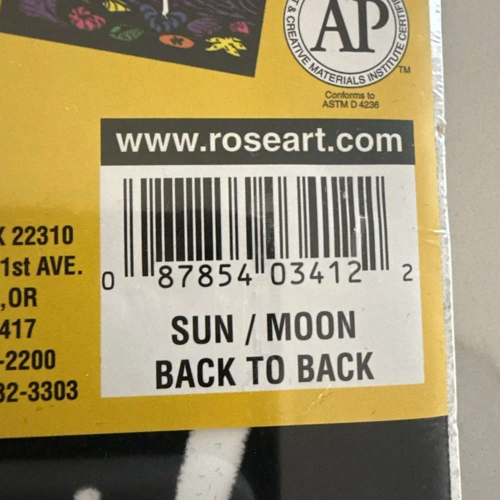 VTG 2002 Fuzzy Poster RoseArt Sun & Moon Fantasy Velvet Art 8x20 Set Of 2 New